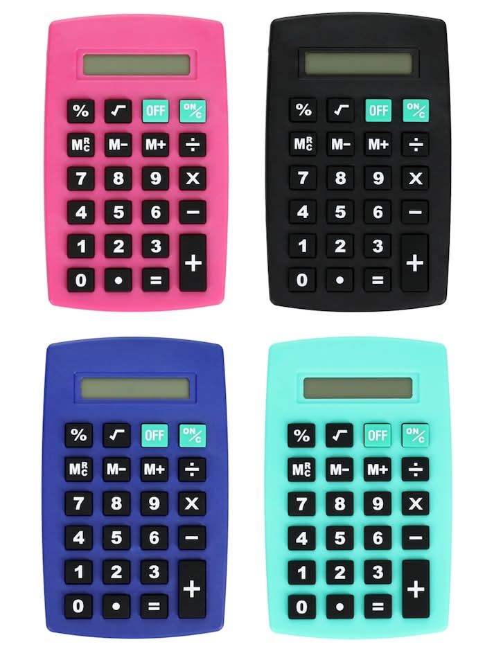Jot 8-Digit Pocket Calculators, 4.5x2.75 in