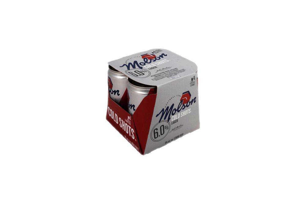 Molson Canadian Cold Shots Lager Strong Beer Cans (4 x 222 ml)