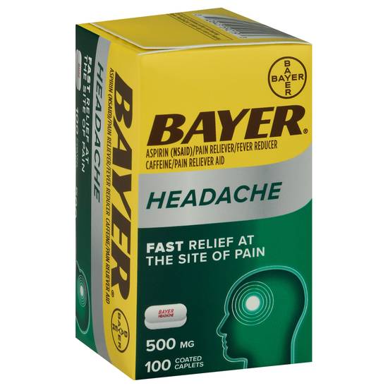 Bayer Coated Caplets 500 mg Headache (100 ct)