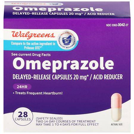 Walgreens Omeprazole Magnesium Acid Reducer Capsules For Heartburn (28 ct)