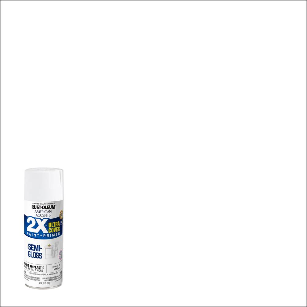 Rust-Oleum 2X Ultra Cover Semi-gloss White Spray Paint and Primer In One (NET WT. 12-oz) | 327951