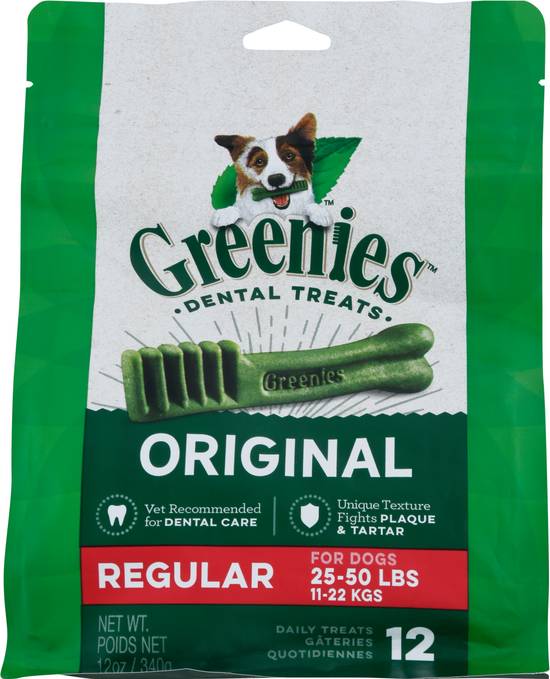 Greenies Original Regular Size Dental Dog Treats (12 ct)