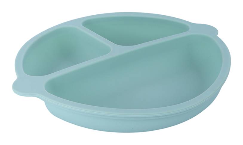 Miniso · Plato infantil con ventosa de silicona, 22x20 cm, menta