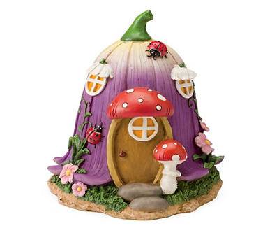 Hearthsong Fairy Village House Figure, Purple Tulip