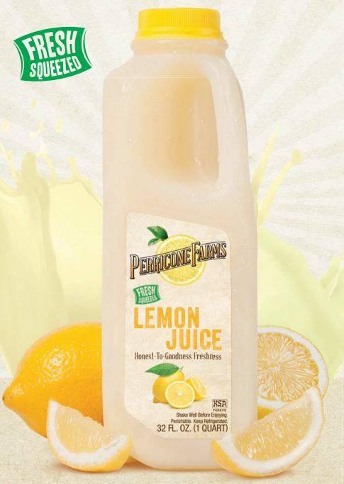 Perricone - Fresh Squeezed Lemon Juice- 1/2 Gallon (6 Units per Case)