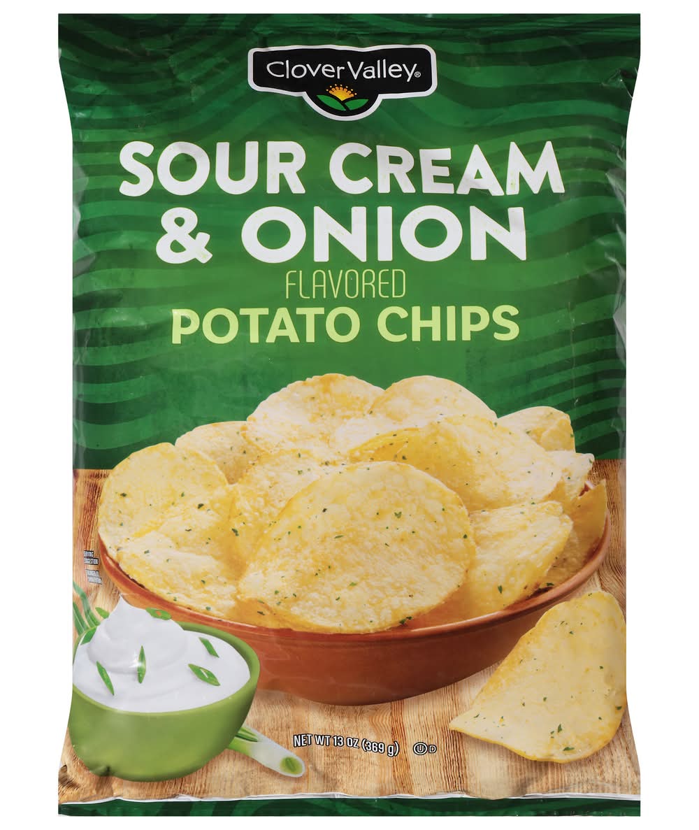 Clover Valley Potato Chips, Sour Cream & Onion (13 oz)