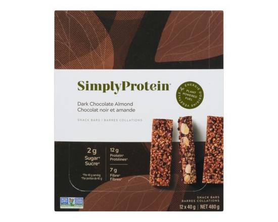 Simply Protein · Chocolat noiramande - Dark chocolate-almond (12x40 g)