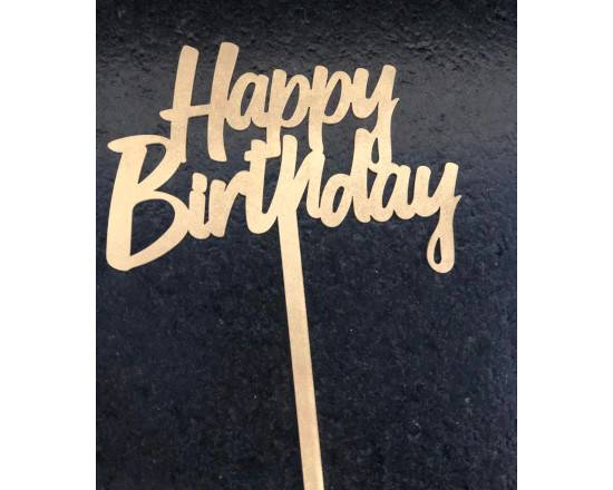 Cake Topper "Happy Birthday" mediano