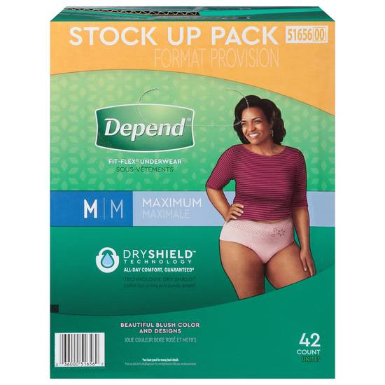 Depend Stock Up pack Fit-Flex Maximum Medium Underwear