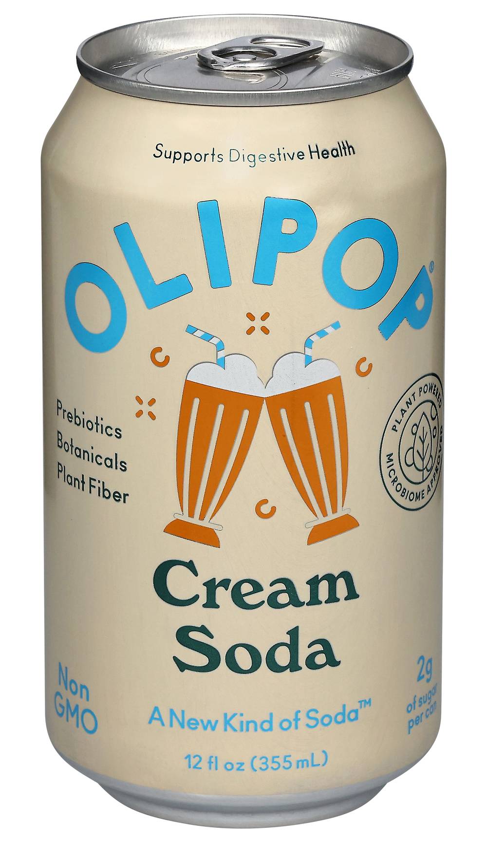 Olipop Soda, Cream (12 fl oz)