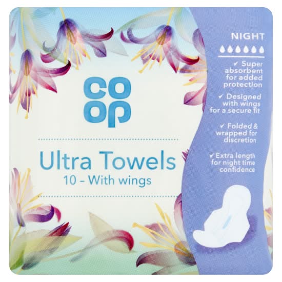 Co-op Ultra Towels With Wings Night (10 pack)