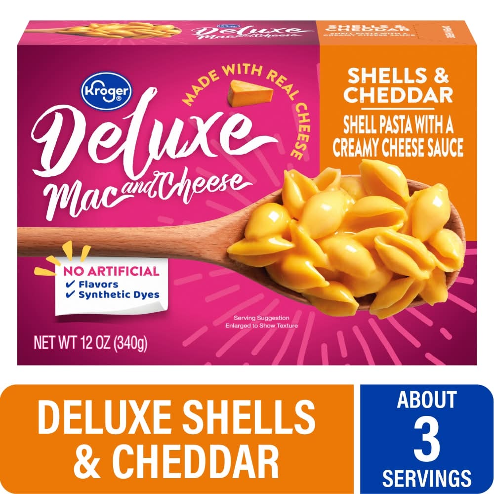 Kroger Macaroni & Cheese, Deluxe Shells & Cheddar (12 oz)