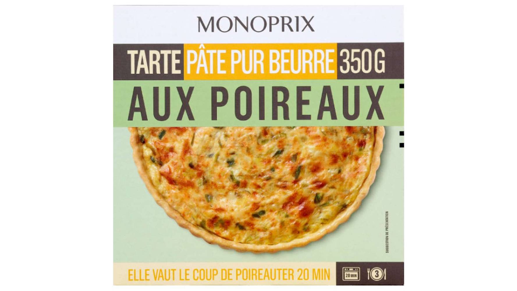 Monoprix Tarte aux poireaux pâte pur beurre La boîte de 350 g