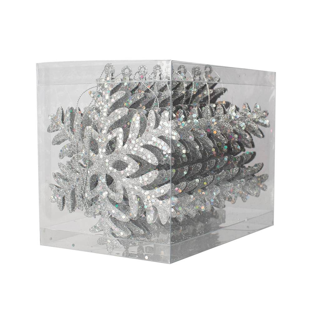 Holiday Living 8-Pack Silver Snowflake Standard Indoor Ornament Set | 88M0009L