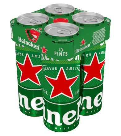 Heineken Premium Pure Malt Lager Beer (4 x 568ml)