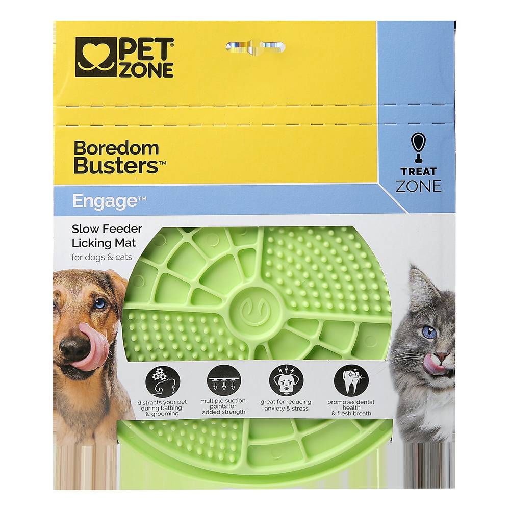 Pet Zone Boredom Busters Slow Feeder Licking Mat For Dogs and Cats (green)