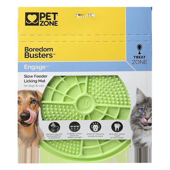 Pet Zone Boredom Busters™ Engage Slow Feeder Licking Mat (Color: Green)