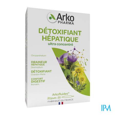 Arkofluides Detoxifiant Hepatique Ampoule Buvable 10ml 20 Compléments minceur - Minceur