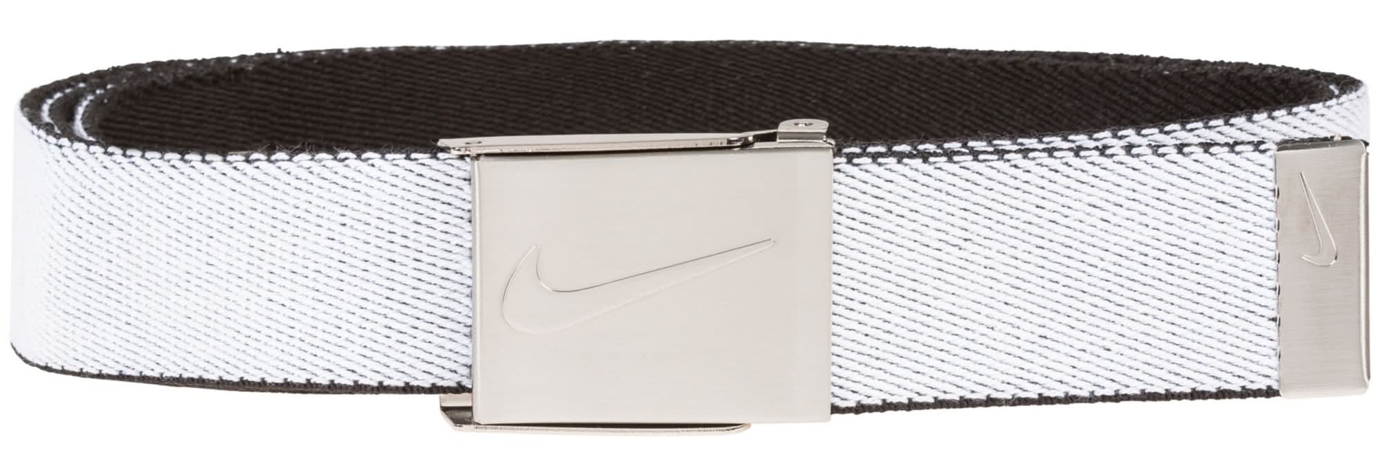Nike Mens Reversible Stretch Webbing Golf Belt (White/Black, One Size)