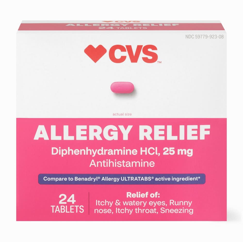 CVS Health Allergy Relief Diphenhydramine Tablets 25 mg (24 ct)