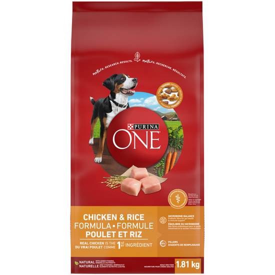 Purina One Chicken & Rice Formula Dry Dog Food (1.81 kg)