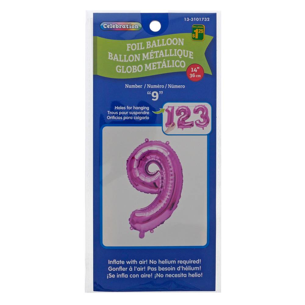 Number "0-9" Mylar Balloon