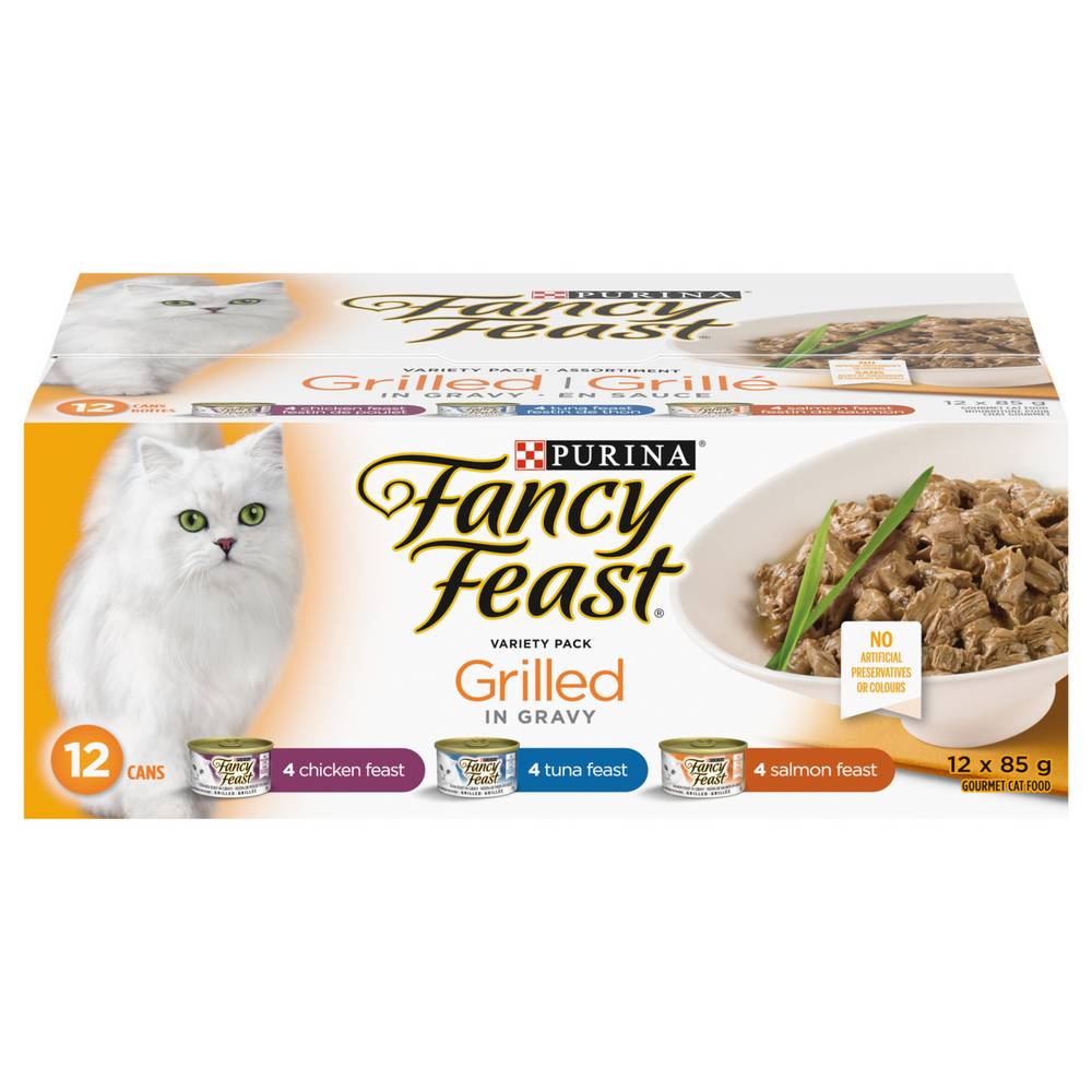 Fancy Feast Grilled Cat Food Variety pack (12 x 85 g)