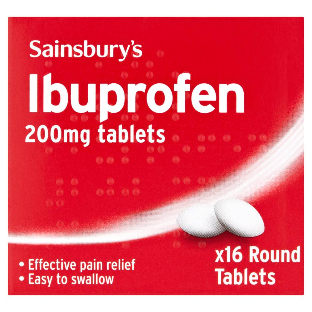 Sainsbury's Ibuprofen Tablets x16 200mg