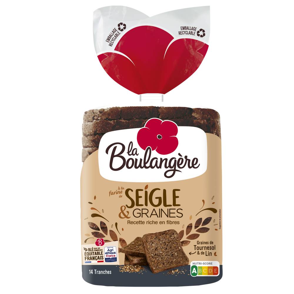 La Boulangère - Pain de mie seigle & graines (500g)