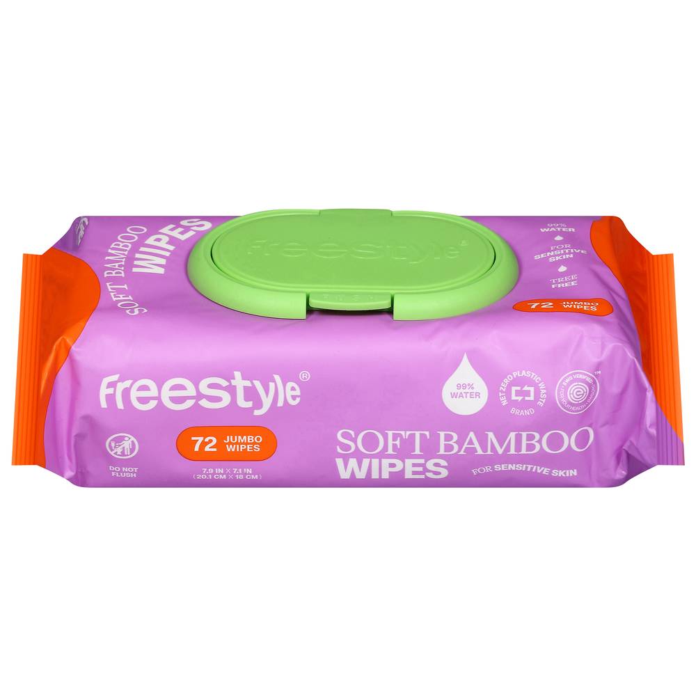 FreeStyle Soft Bamboo Jumbo Wipes, 7.9 IN X 7.1 IN (72 ct)
