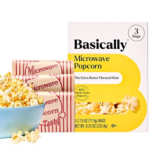 Basically, Microwave Whole Grain Popcorn, Extra Butter (2.75 oz, 3 ct)