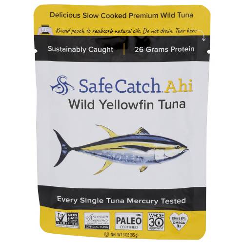 Safe Catch Ahi Delicious Slow Cooked Premium Wild Yellowfin Tuna (3 oz, 3 ct)