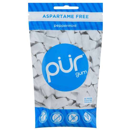 Pur Peppermint Sugar Free Gum Aspartame & Gluten Free (55 ct)