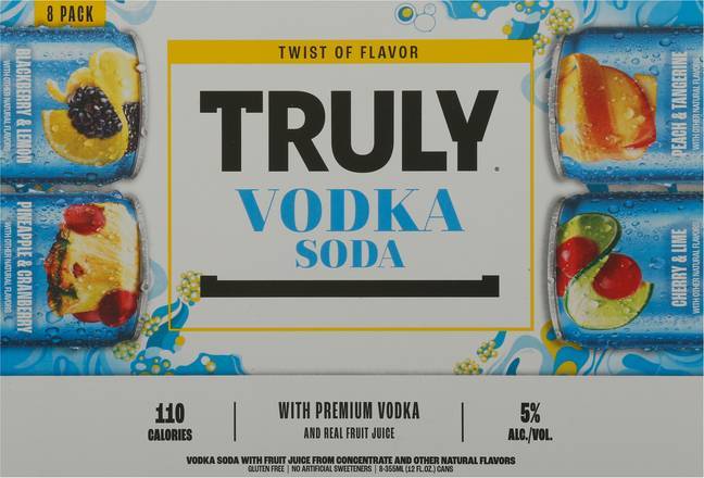 Truly Hard Vodka Seltzer (8 ct, 12 fl oz)