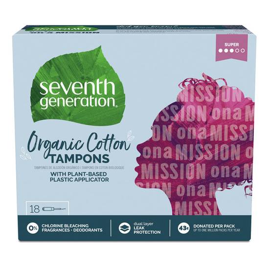 Seventh Generation Free & Clear Super Tampons 18ct