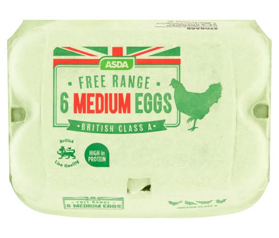 ASDA Medium, Free Range Eggs (6 pack)
