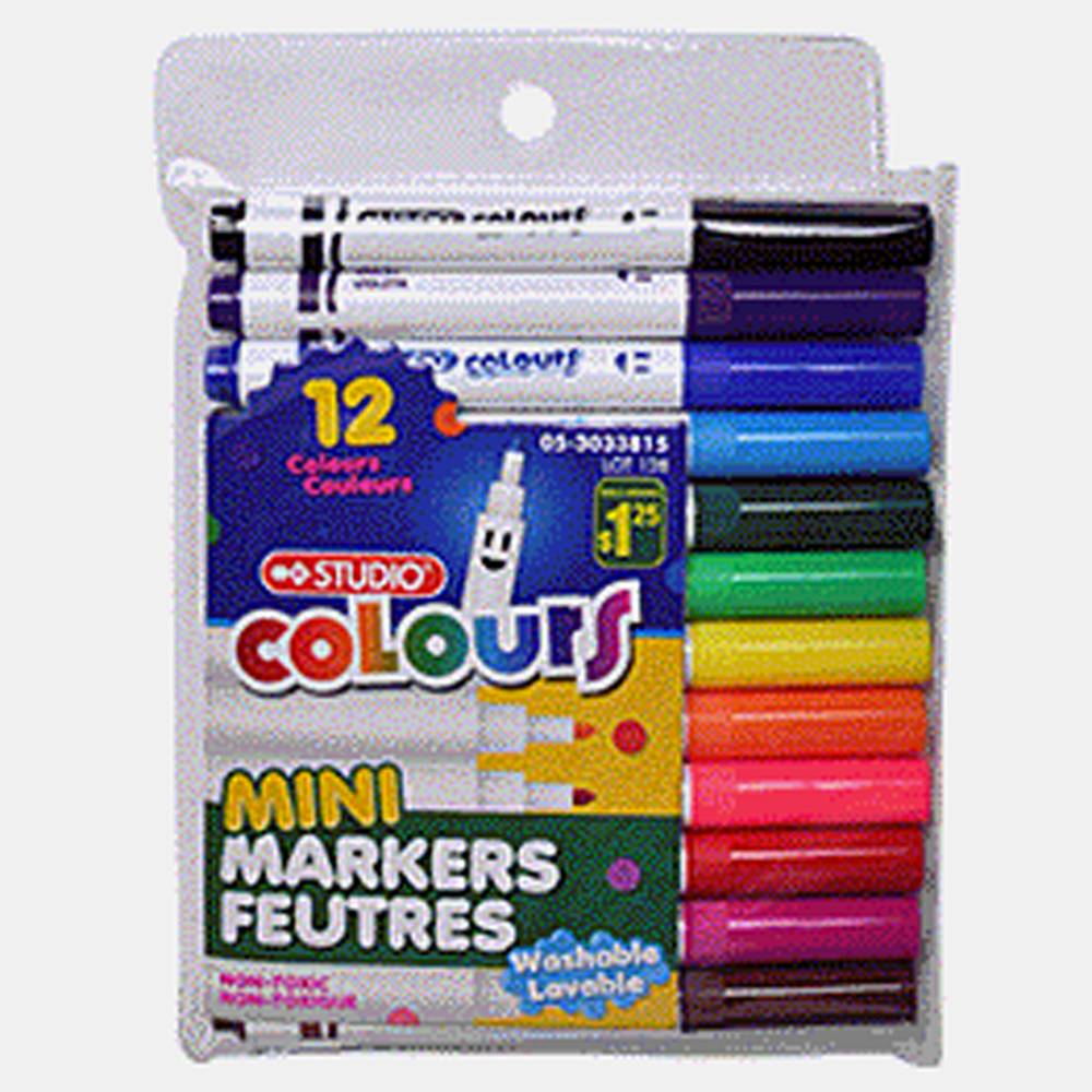 Mini Marker Set (Asst. Colours), 12 Pack