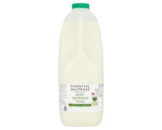 Essential Waitrose Semi Skimmed Milk 4 Pint