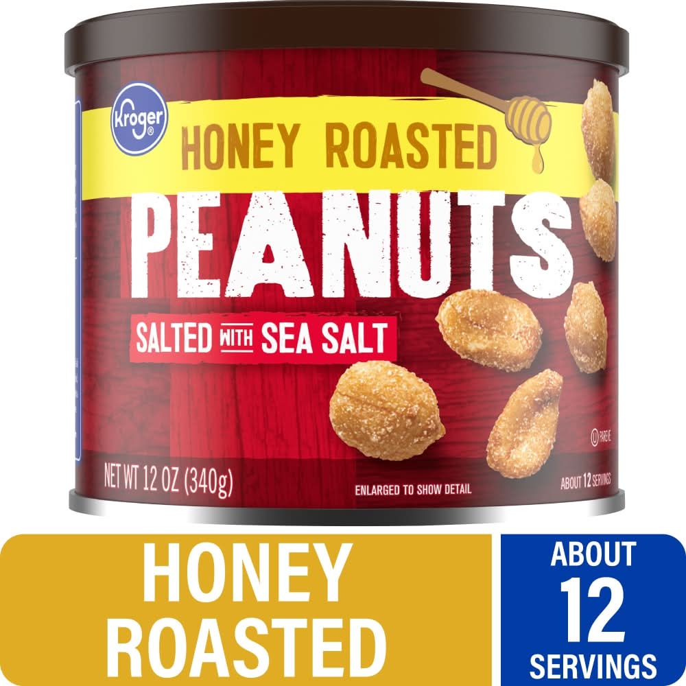 Kroger Salted With Sea Salt Peanuts, Honey Roasted (12 oz)