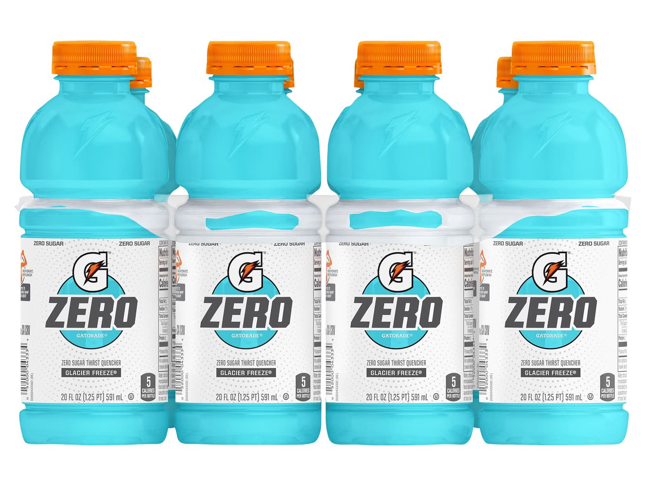Gatorade Zero Sugar Thirst Quencher Sports Drink, Glacier Freeze (8 x 20 fl oz)