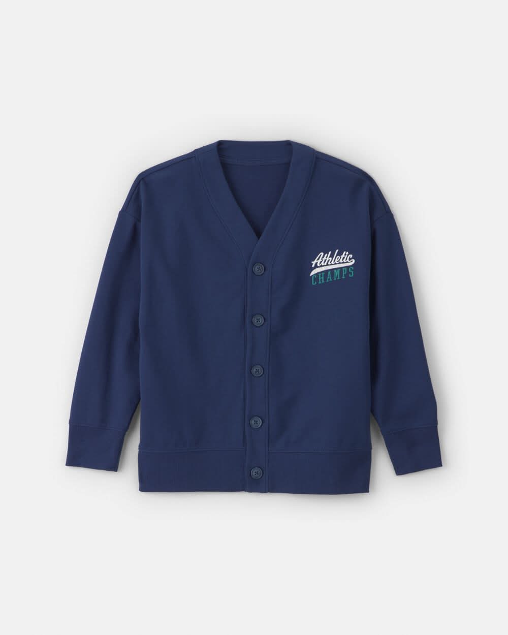 Boys 'Athletic Champs' Game Day French Terry Cardigan - Navy Blue - 10