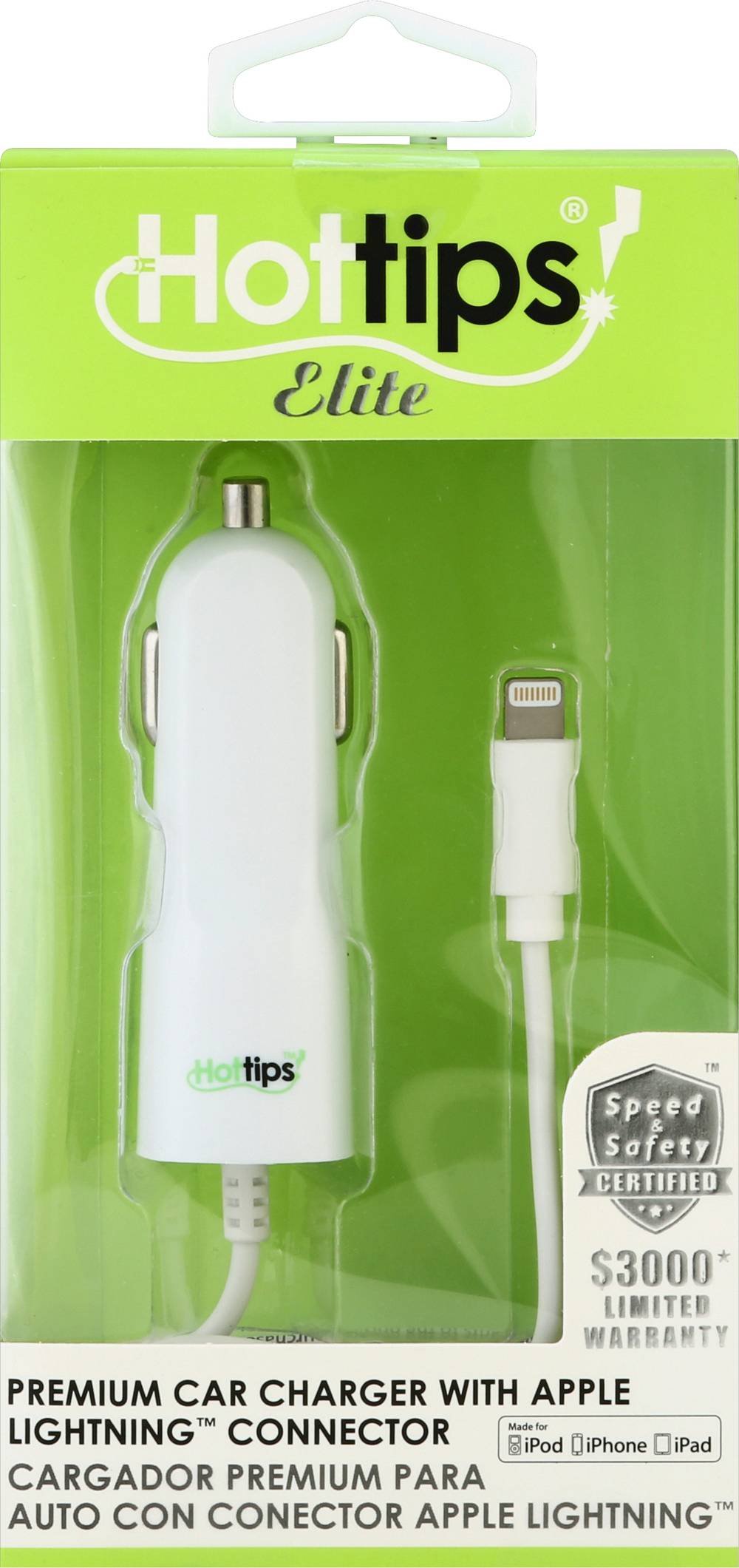 Hot Tips Car Charger With Apple Lightning Connector