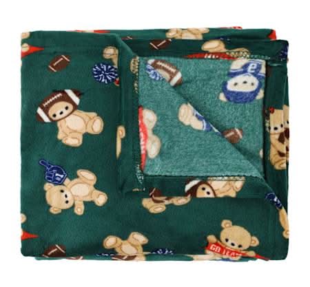 2-Sided Plush Throw 50inx60in Varsity Bear