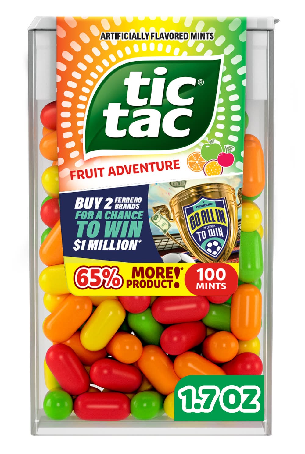 Tic Tac Flavored Mints, Fruit Adventure (1.7 oz, 100 ct)