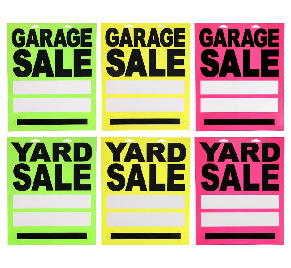 Large Bright Garage Sale Signs, 13x16 in.