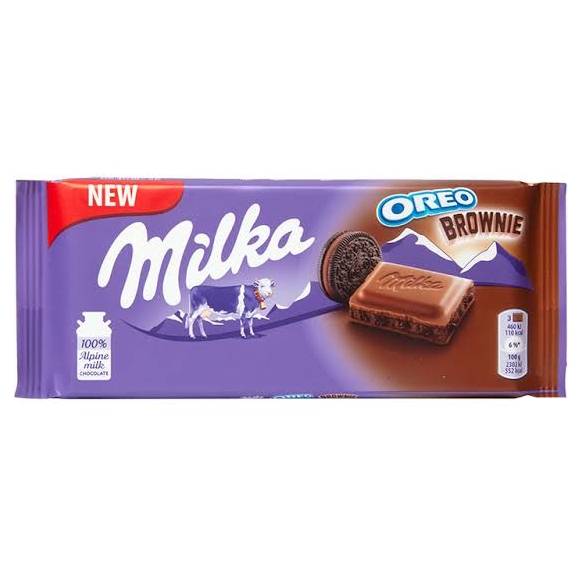 Milka chocolate ao leite choco oreo brownie (100g)