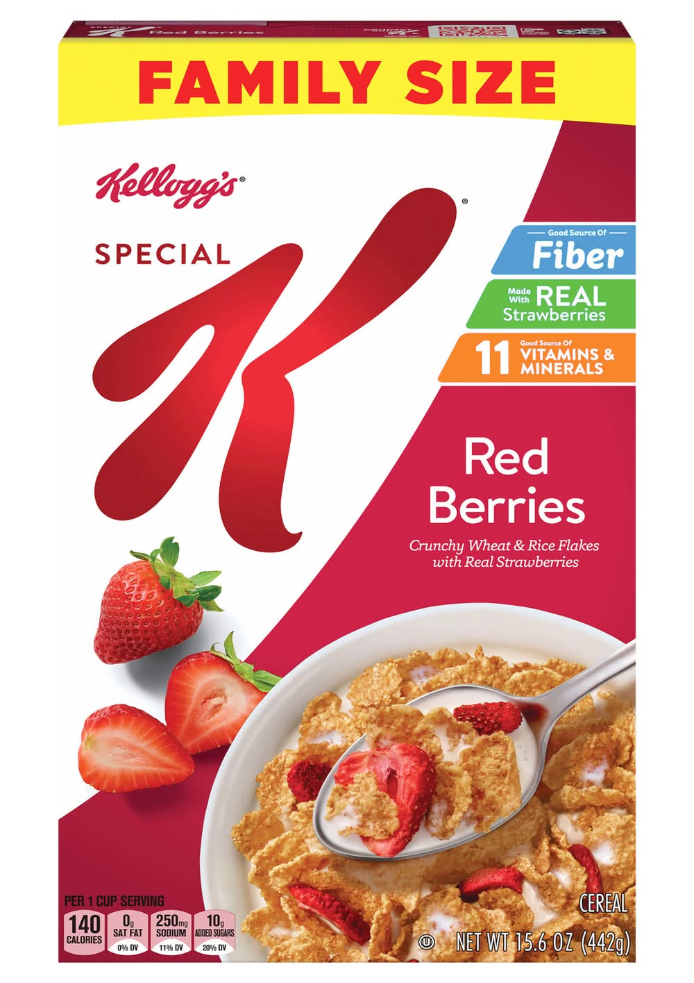 Special K Family Size Breakfast Cereal, Red Berries (15.6 oz)