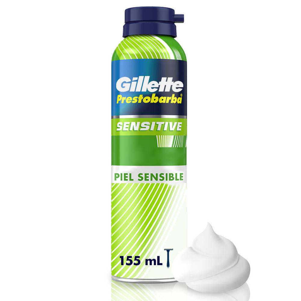 Gillette · Espuma de afeitar prestobarba piel sensible (155 ml)