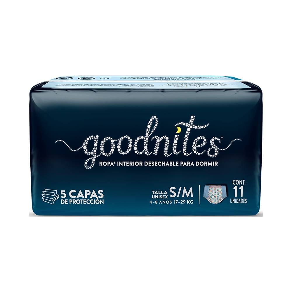Goodnites ropa interior desechable ch/m (paquete 11 piezas)