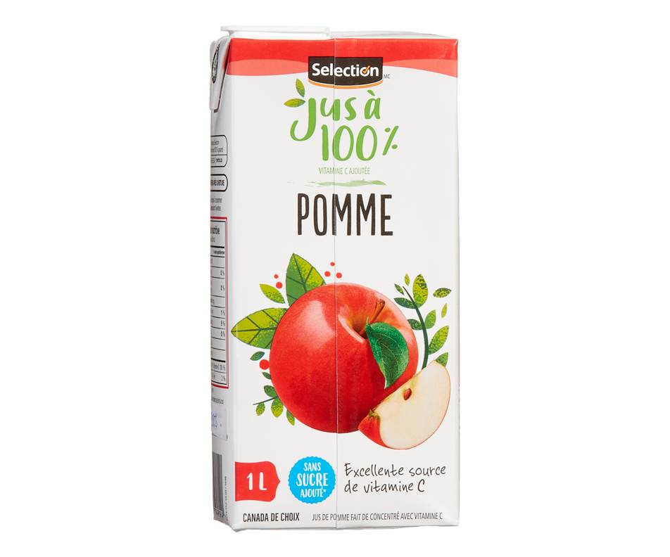 Selection Jus Pomme Conc.N.Sucré 1L - Selection C.Unsw.Apple Juice1L